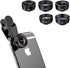5-in-1 Smartphone Lens Kit - 120° Wide-Angle, 210° Fisheye, 25X Macro, Starburst, Hexagonal Kaleidoscope