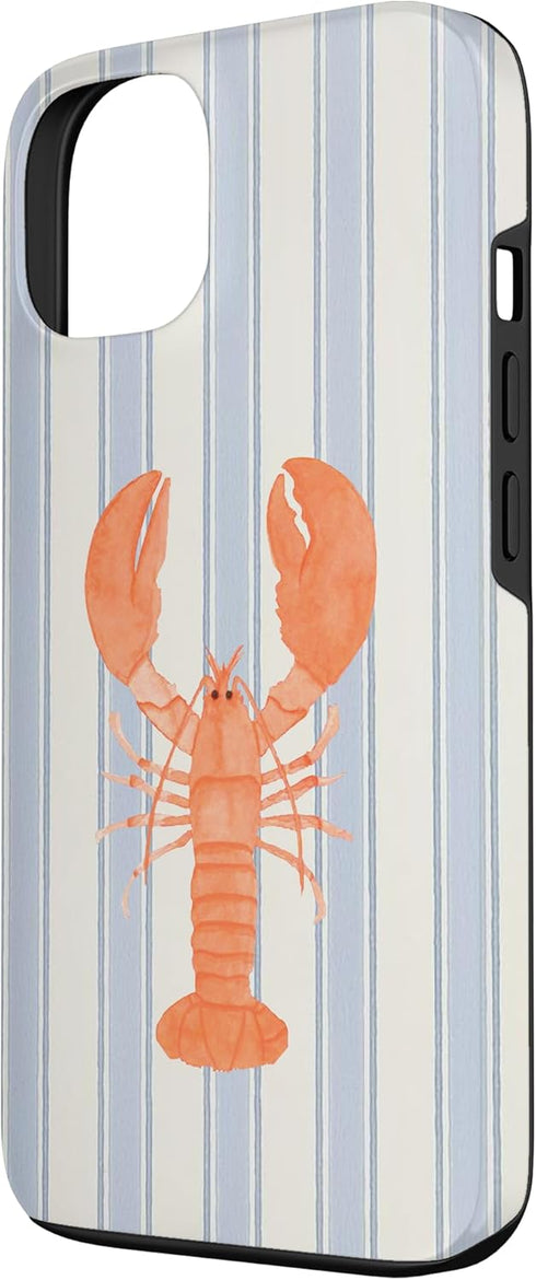 Retro Beachy Summer Lobster Stripes Aesthetic 13 Case for iPhone