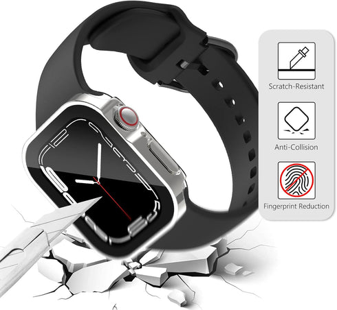 Wingle Waterproof Case for Apple Watch 44mm Series SE 4 5 6, Compatible Full Protective Hard PC Cover with Built-in
