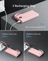 VRURC Portable Charger Power Bank, 10000mAh, 22.5W Fast Charging, Built-in USB-C Cable, Compatible with iPhone 15, Pink