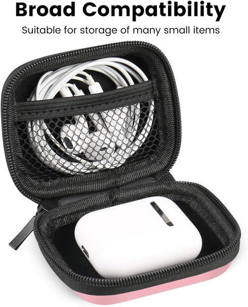 Earbud Case Holder, RISETECH Hard EVA Earphone Travel Case Headphone Small Zipper Pouch Compatible with Flash Drive, SD
