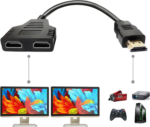 BATU HDMI Splitter Adapter Cable - Hdmi Splitter 1 in 2 Out Male