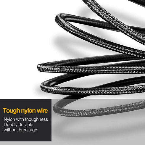 Puxnoin Multi Charging Cable, 2Pack Short 1FT Braided Universal 3 in 1 USB Cable with Type-C, Micro USB Connectors