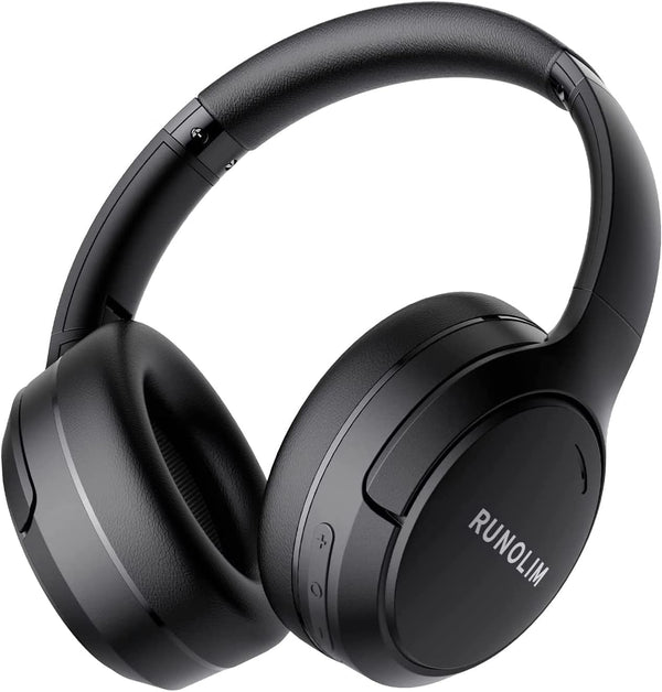 RUNOLIM Wireless Over Ear Headphones with Hybrid Active Noise Cancelling, 70H Playtime, HiFi Audio, Deep Bass, Foldable.