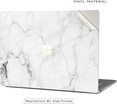 Ultra Thin Protective Cover Skin Decal Sticker for Microsoft Surface Laptop 5 (2022 Release) 13.5", Fresh Marble Vinyl