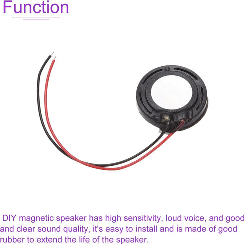 DMiotech 4 Pack Mini DIY Magnetic Speaker, 1W 8 Ohm, 15mm Diameter Internal Replacement Loudspeaker for Mobile Phone
