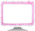 Yuanchu 23"-27" Lovely Computer Monitor Cover, Cute Bow-knot Dust Protector Pink TV Screen