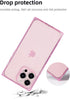 Square Case for iPhone 15 Pro Max, 6.7-inch Slim Clear Silicone Shockproof Case with Full Camera Protection, Pink