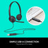 Logitech H340 USB Headset - Stereo USB for Windows & Mac, Black - Perfect for clear audio and comfort.