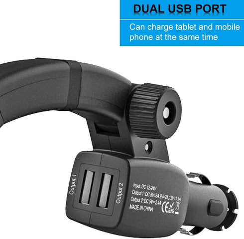 woleyi Fast Charging Car Phone Holder, Dual USB Port Car Charger Mount for iPhone 11 Pro Max and All Smartphones