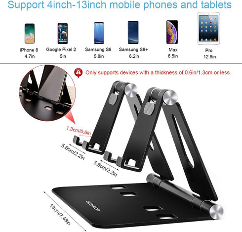 aceyoon 2 Adjustable Tablet Stand, iPad/Cell Phone Holder for Desk, Aluminum Alloy Stand Holder for Phones or a