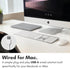 Macally Ultra Slim USB Wired Computer Keyboard, Full Size for Apple & Windows, Low Profile