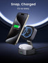 UGREEN MagFlow Magnetic Foldable Charging Station, 2-in-1 Fast Wireless Charger for iPhone 16 15 14 13