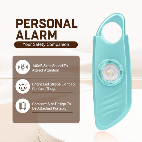 Personal Safety Alarm for Women, 140dB Safe Sound Personal Alarm with Strobe Light, 2 Pack in 5 Colors