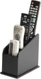 JACKCUBE DESIGN Black Leather Remote Control Organizer Holder with 4 Compartments, Media Storage Box (MK292A)