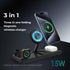 Wireless Charger Station 3 in 1, Fast Charging for iPhone 15/14/13/12, Apple Watch, AirPods with Adapter