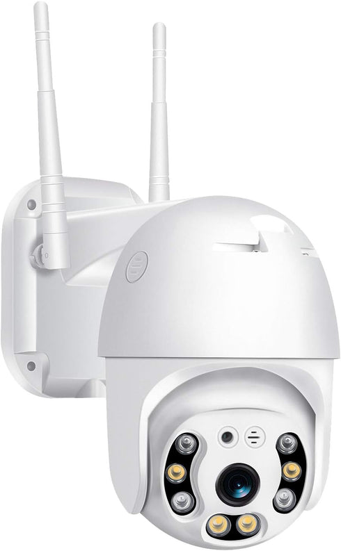 Pan Tilt Outdoor Security Camera, 1080P Home WiFi IP Camera, Dome Surveillance Cam with Two Way Audio, Night Vision