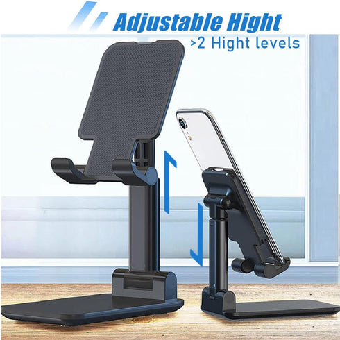 OGMAPLE MT-6 8 Phone Holder for Desk, Cell Phone Stand for Desk Universal Cellphone Stand Holder Foldable & Height
