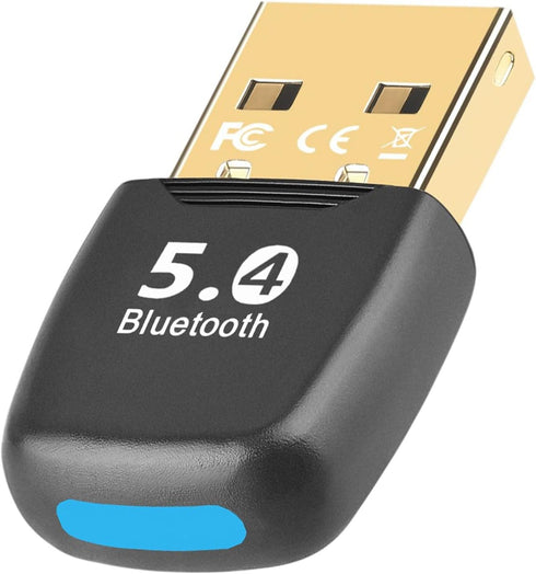 Suuleet Bluetooth USB Adapter 5.4 for PC, Wireless Dongle (BR+BLE+EDR), Free Driver, Taillight Design for Headset