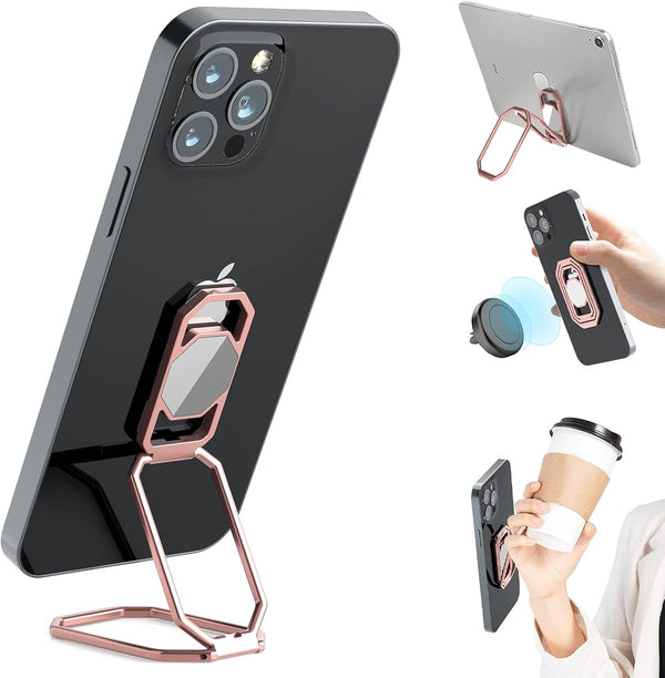 360° Rotation Phone Ring Holder, Metal Grip for Magnetic Car Mount, Compatible with Most Smartphones