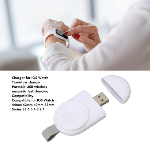Wireless Charging for iOS Watch, Portable USB Charger for iOS Watch SE 8 7 6 5 4 3 2, Lightweight Magnetic Stand