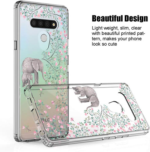 Clear Phone Case Cover for LG Stylo 6 (6.8", 2020) with Elephant Design