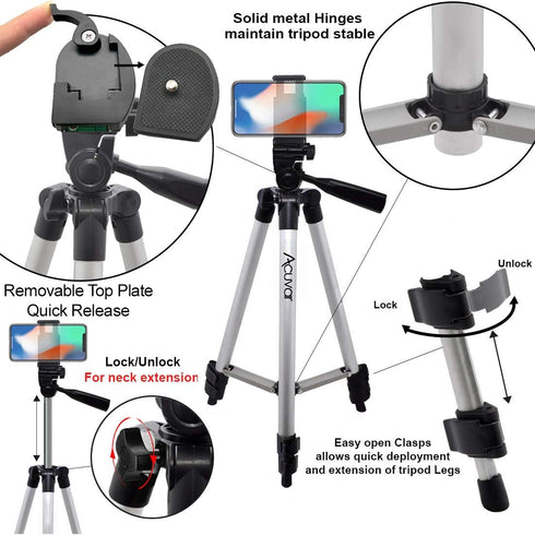 Acuvar Vlogging Kit for Smartphones, iPhones, Android, Tablets, DSLR for Online Live Streaming and Video Conference