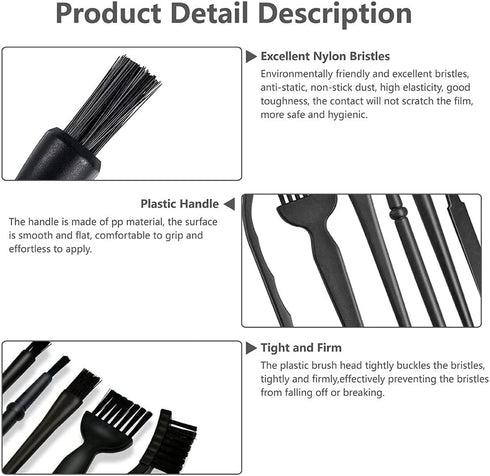 Keyboard Brush,6 in 1 Multi-Purpose Portable Plastic Handle Nylon Anti Static Brush Kit Fit for MacBook Laptop,Phone,Computer Keyboard,Machine,Car Interior Detailing,PP Handle,Razor Cleaning Brush by Nockchawon