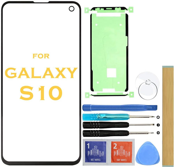 Outer Lens Screen Front Glass Replacement for Samsung Galaxy S10 G973 G973F/DS G973U G973W G9730 Series, 6.1" (Black)