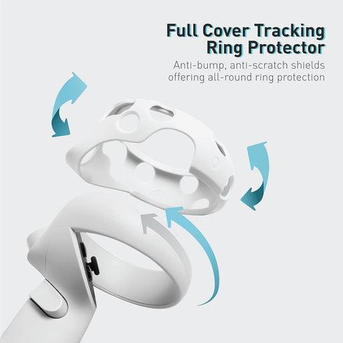 VR Cover Halo Controller Protector Set for Meta Quest 2 in Light Grey