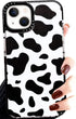 Abbery iPhone 13 Mini Case, Cow Print Clear Design, Cute Durable Silicone TPU Shockproof Protective Cover for Women
