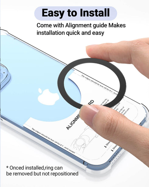 10 PCS Ultra-Thin Magsafe Sticker for MagSafe Ring, Compatible with iPhone 15 Pro Max, 15/14/13/12 Series, Black
