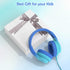 Kids Headphones with Microphone, Wired 85/94dB Volume Limiter, Sharing Jack, Foldable for Online Study, Gradient Blue