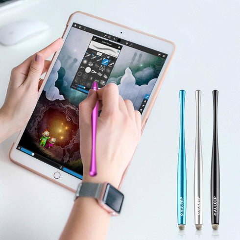AULEEP Capacitive Stylus Pens for Touch Screen, 4 Pack, 6 Nanofiber Tips Compatible for Phones, Tablets, iPads