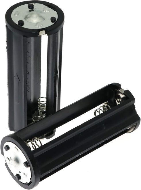 E-outstanding 2PCS 3x1.5V 0.85 inch) AAA Battery Holder Black Cylindrical AAA Plastic Battery Storage Adapter Case Box