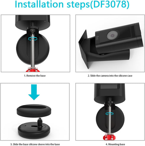 Silicone Skin for Ring Stick Up Cam Pro, Waterproof Cover (Black, 1 Pack)