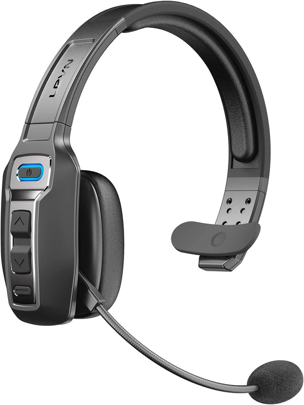 LEVN Bluetooth Headset with Microphone, AI Noise Cancelling, Wireless On-Ear Headphones for Remote Work