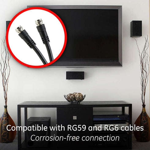GE 2-Way Coaxial Cable Splitter, 5-900 Mhz Range, RG59 RG6 Compatible for HD TV, Audio, Video