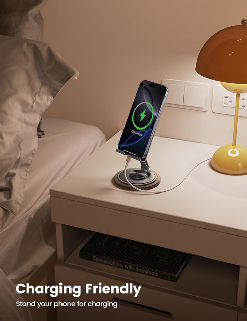 Lamicall 4-10 Grey Phone Holder, Desk Accessories for Men - Gifts for Mothers Day for Teens, Boys, Girls, Adults & Men