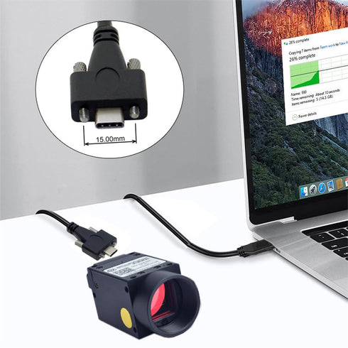 xiwai USB C USB 3.1 Type-C Dual Locking Connector to USB3.0 Data Transfer Cable with Panel Mount Screw