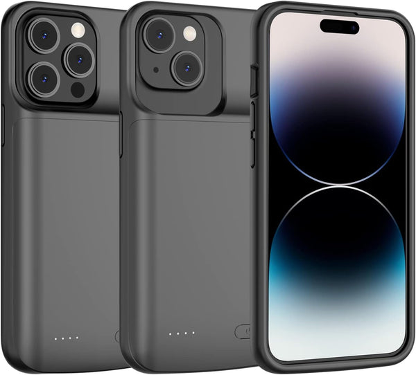 JCK Battery Case for iPhone 14 Plus/Pro Max/13 Pro Max/12 Pro Max, 7000mAh Portable Charging Case, Black
