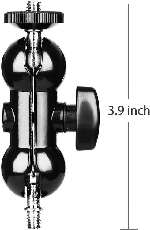 SLOW DOLPHIN w/1/4 3/8 (2 Super Clamp and Thread with Cool Double Ballhead Arm Adapter Bottom Clamp for DSLR
