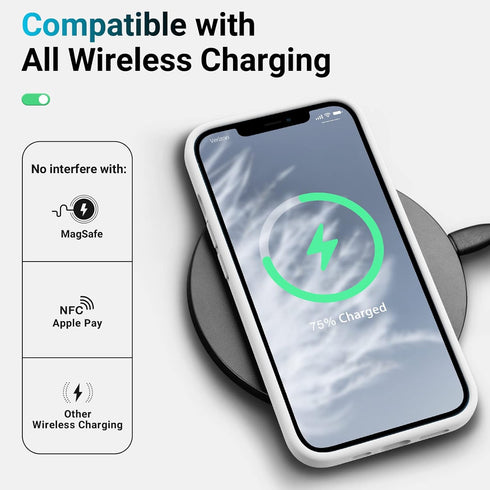 AOTESIER Shockproof Designed for iPhone 12 Pro Max Case, Liquid Silicone Phone Case with Soft Anti-Scratch Microfiber