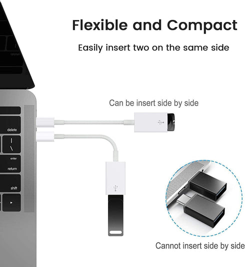USB C to USB 3.0 Adapter (2 Pack),Type C to USB 3.0 Female OTG Cable Compatible with MacBook Pro/Air M2/M1/2020, iPhone 15 Pro/Max,iPad Pro,XPS,Galaxy