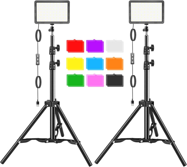 Hagibis LED Video Light Kit 2Pcs, Studio Lights 18 Color Filters for Photography