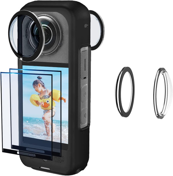 JZW-Shop Insta 360 X3 Lens Guards with Tempered Glass Screen Protector, 9H Hardness Anti-Scratch Accessories