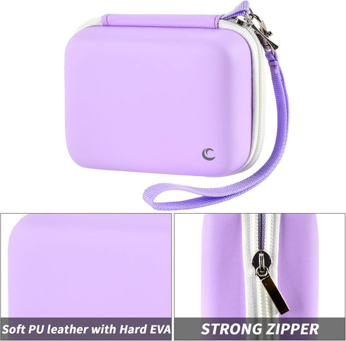AbergBest Digital Camera Carrying Case: Purple Protective Case for 21 Mega Pixels LCD Rechargeable HD/Kodak/Canon/Sony
