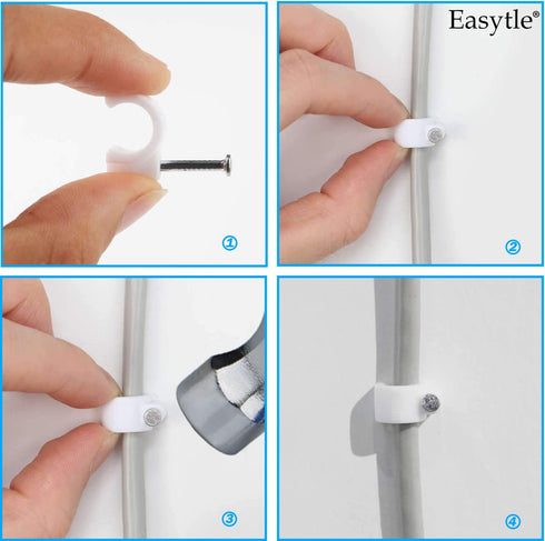 Cable Wire Clips for Cable Management - RG6 RG59 CAT5 CAT6 Electrical Wire Tie Holder (Pack of 400)