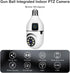 BISHKJOK 6MP Bulb 360 2-Way E27 Dual-Lens Light Security Camera, TUYA Indoor Pan/Tilt WiFi Cam with Auto Tracking