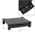 Mind Reader Black Monitor Stand with Storage Drawer, Desktop Organizer, Laptop Riser for Office, 17.25"L x 13.25"W x 4"H